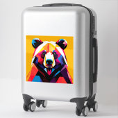 Veelhoekige Beer met Abstracte Stijl Sticker (Koffer)