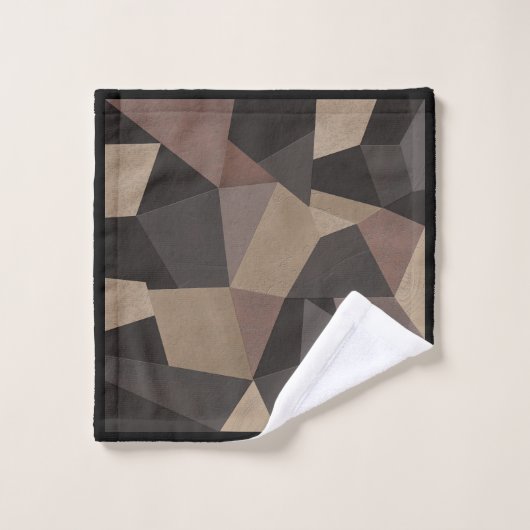 Veelhoekige driehoeken geometrische afdrukbruine k bad handdoek (Wasdoekje)