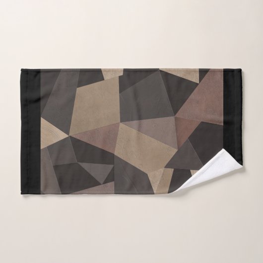 Veelhoekige driehoeken geometrische afdrukbruine k bad handdoek (Handdoek)