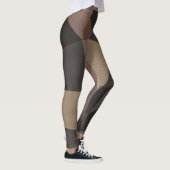 Veelhoekige driehoeken geometrische afdrukbruine k leggings (Rechts)