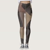 Veelhoekige driehoeken geometrische afdrukbruine k leggings (Voorkant)