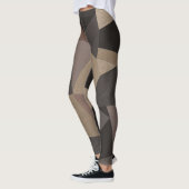 Veelhoekige driehoeken geometrische afdrukbruine k leggings (Links)