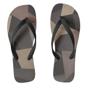 Veelhoekige driehoeken geometrische afdrukbruine k teenslippers