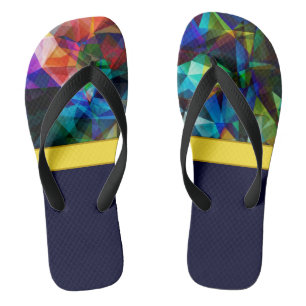 Veelhoekige geometrische driehoeken helder kleurig teenslippers