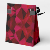 Veelhoekige geometrische driehoeken rode afdruk bedankdoosjes (Achterkant)
