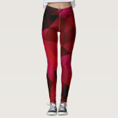 Veelhoekige geometrische driehoeken rode afdruk leggings (Voorkant)