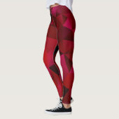 Veelhoekige geometrische driehoeken rode afdruk leggings (Links)