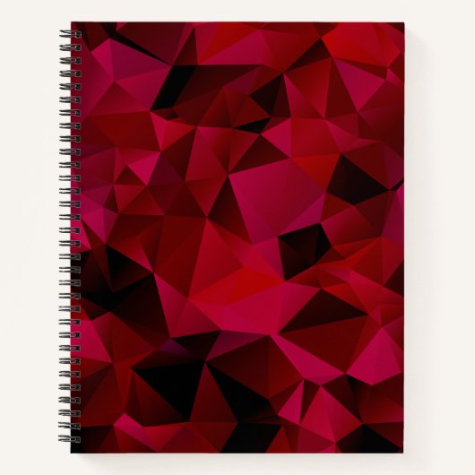Veelhoekige geometrische driehoeken rode afdruk notitieboek (Voorkant)