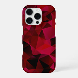 Veelhoekige geometrische driehoeken rode print iPhone 16 pro hoesje