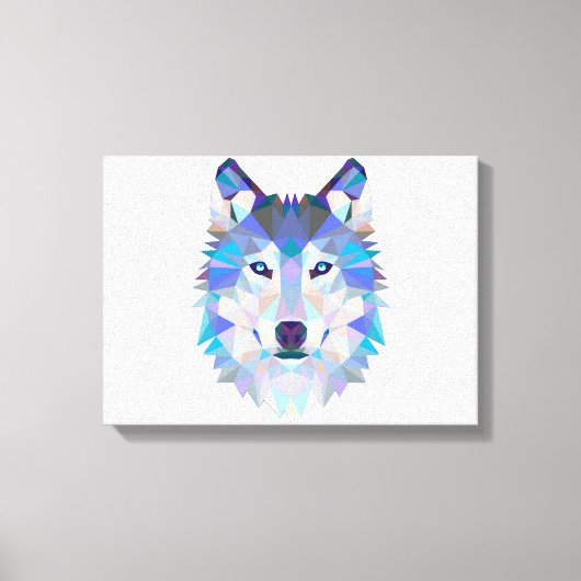 Veelhoekige geometrische wolvenkop canvas afdruk (Voorkant)