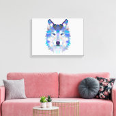 Veelhoekige geometrische wolvenkop canvas afdruk (Insitu (Woonkamer))