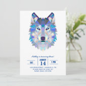 Veelhoekige geometrische wolvenkop kaart (Staand voorkant)