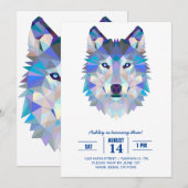 Veelhoekige geometrische wolvenkop kaart (Voorkant / Achterkant)