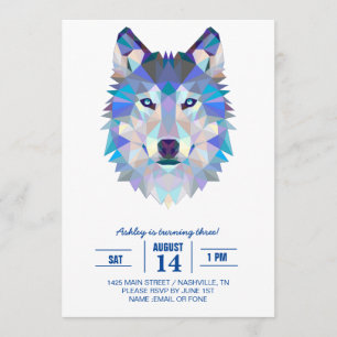 Veelhoekige geometrische wolvenkop kaart