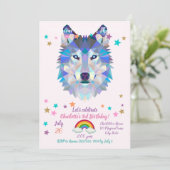 Veelhoekige geometrische wolvenkop kaart (Staand voorkant)