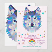 Veelhoekige geometrische wolvenkop kaart (Voorkant / Achterkant)