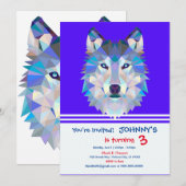 Veelhoekige geometrische wolvenkop kaart (Voorkant / Achterkant)