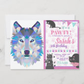 Veelhoekige geometrische wolvenkop kaart (Voorkant)