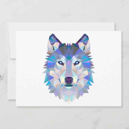 Veelhoekige geometrische wolvenkop kaart (Achterkant)