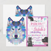 Veelhoekige geometrische wolvenkop kaart (Voorkant / Achterkant)