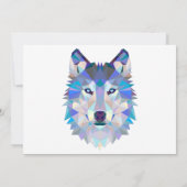 Veelhoekige geometrische wolvenkop kaart (Achterkant)