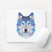Veelhoekige geometrische wolvenkop muismat (Met muis)