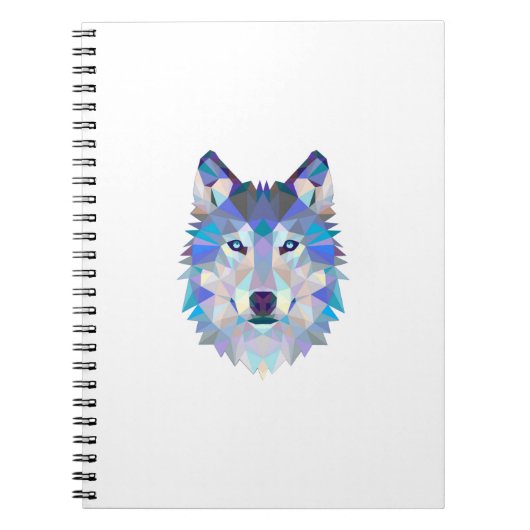 Veelhoekige geometrische wolvenkop notitieboek (Voorkant)