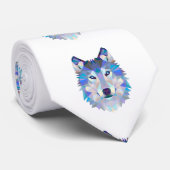 Veelhoekige geometrische wolvenkop stropdas (Opgerold)