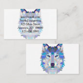 Veelhoekige geometrische wolvenkop visitekaartje (Voorkant / Achterkant)