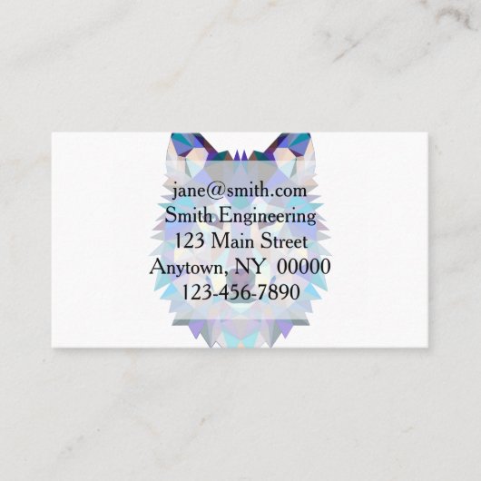 Veelhoekige geometrische wolvenkop visitekaartje (Voorkant)