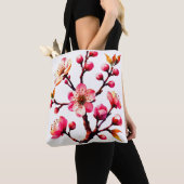 Veelhoekige Kersenbloesem Kunst Tote Bag (Dichtbij)