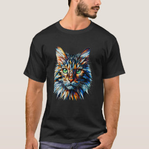 Veelhoekige Kunst Bengaalse Kat T-shirt