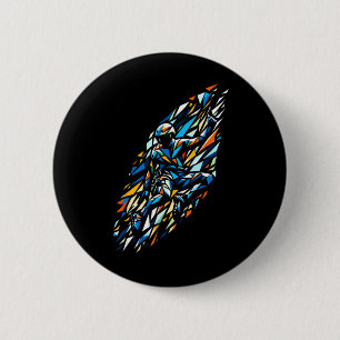 Veelhoekige Kunst Rotsbeklimmer Klimmen Boulderen Ronde Button 5,7 Cm