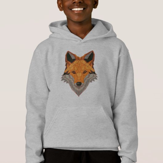 Veelhoekige Oranje Vos Kop Dier Ontwerp (Voorkant)