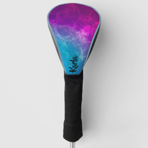 Veelhoekige Paarse en blauwe geometrische achtergr Golfheadcover