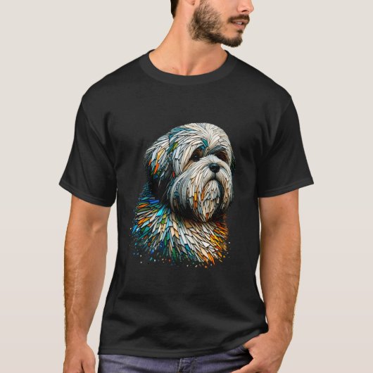 Veelhoekkunst Lhasa Apso T-shirt (Voorkant)