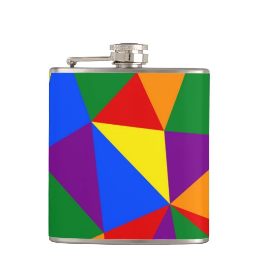 Veelhoekregenboogpatroon Heupfles (Voorkant)