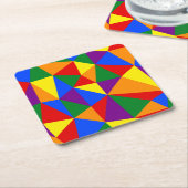 Veelhoekregenboogpatroon Kartonnen Onderzetters (Schuin)