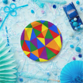 Veelhoekregenboogpatroon Papieren Bordje (Feest)