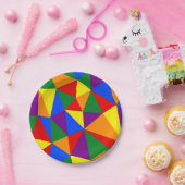 Veelhoekregenboogpatroon Papieren Bordje (Feest)