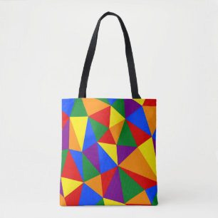 Veelhoekregenboogpatroon Tote Bag