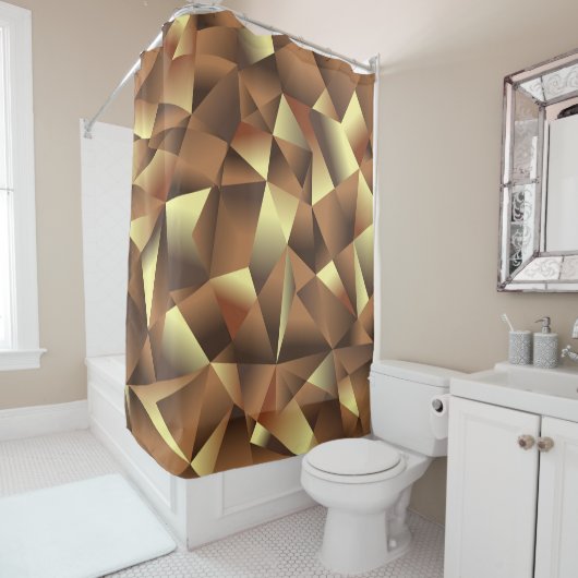 Veelhoeksachtergrond: Abstracte getextureerde kuns Douchegordijn (In situ)