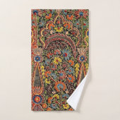 veelkleurig bloemmotief bad handdoek (Handdoek)