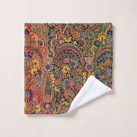 veelkleurig bloemmotief bad handdoek (Wasdoekje)