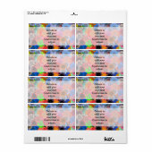 Veelkleurig bloemmotief etiket (Full Sheet)
