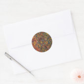 veelkleurig bloemmotief ronde sticker (Envelop)