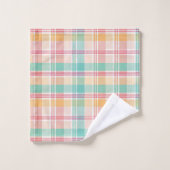 veelkleurig geblokt plaid bad handdoek (Wasdoekje)