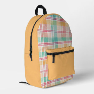 veelkleurig geblokt plaid bedrukte rugzak