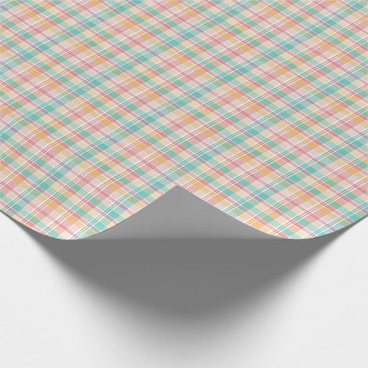 veelkleurig geblokt plaid cadeaupapier (Hoek)