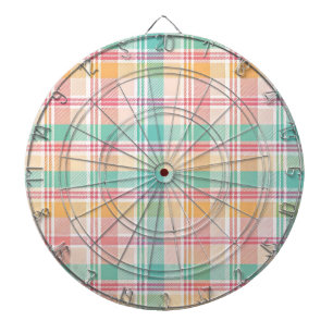 veelkleurig geblokt plaid dartbord
